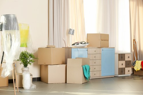 House removals team preparing a move in Elephant and Castle