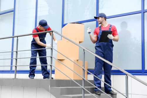 Packed boxes and preparation checklist for a local relocation