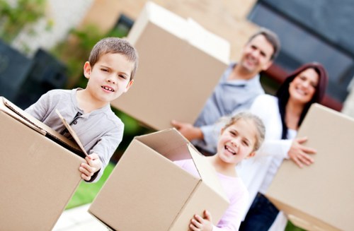 Removal van navigating local streets and access challenges