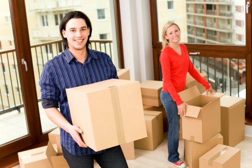 Packing and loading boxes for a local move in South London